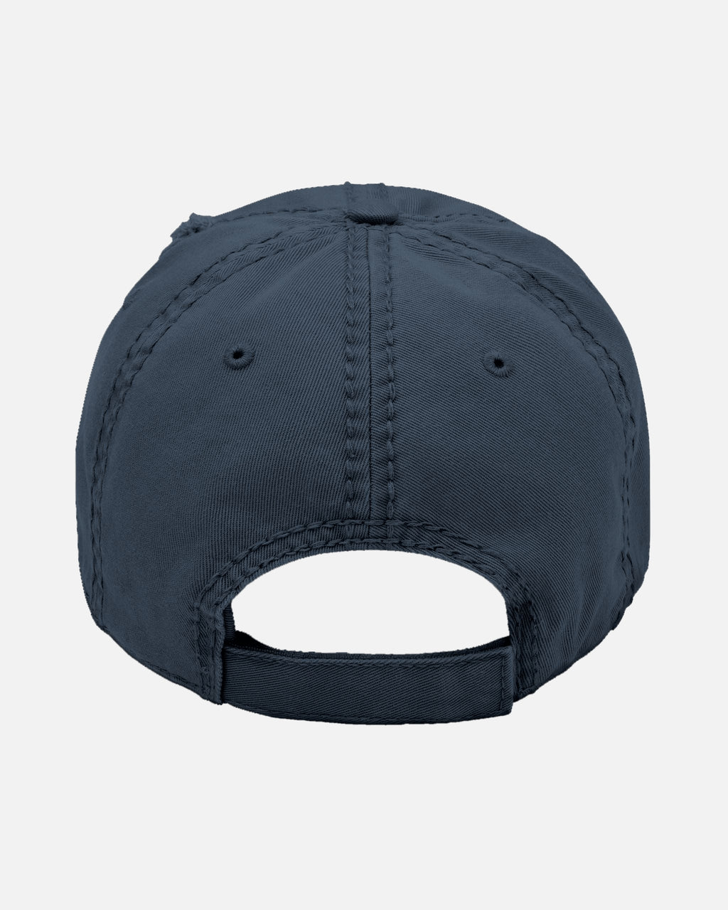 Dark Navy distressed baseball cap with white embroidered Tutto Passa text - back view. Hat Cap Baseball Cap Baseball Hat starboy hat old money hats vandox sacre vandox sacrevandox vandox clothing