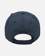 Dark Navy distressed baseball cap with white embroidered Tutto Passa text - back view. Hat Cap Baseball Cap Baseball Hat starboy hat old money hats vandox sacre vandox sacrevandox vandox clothing