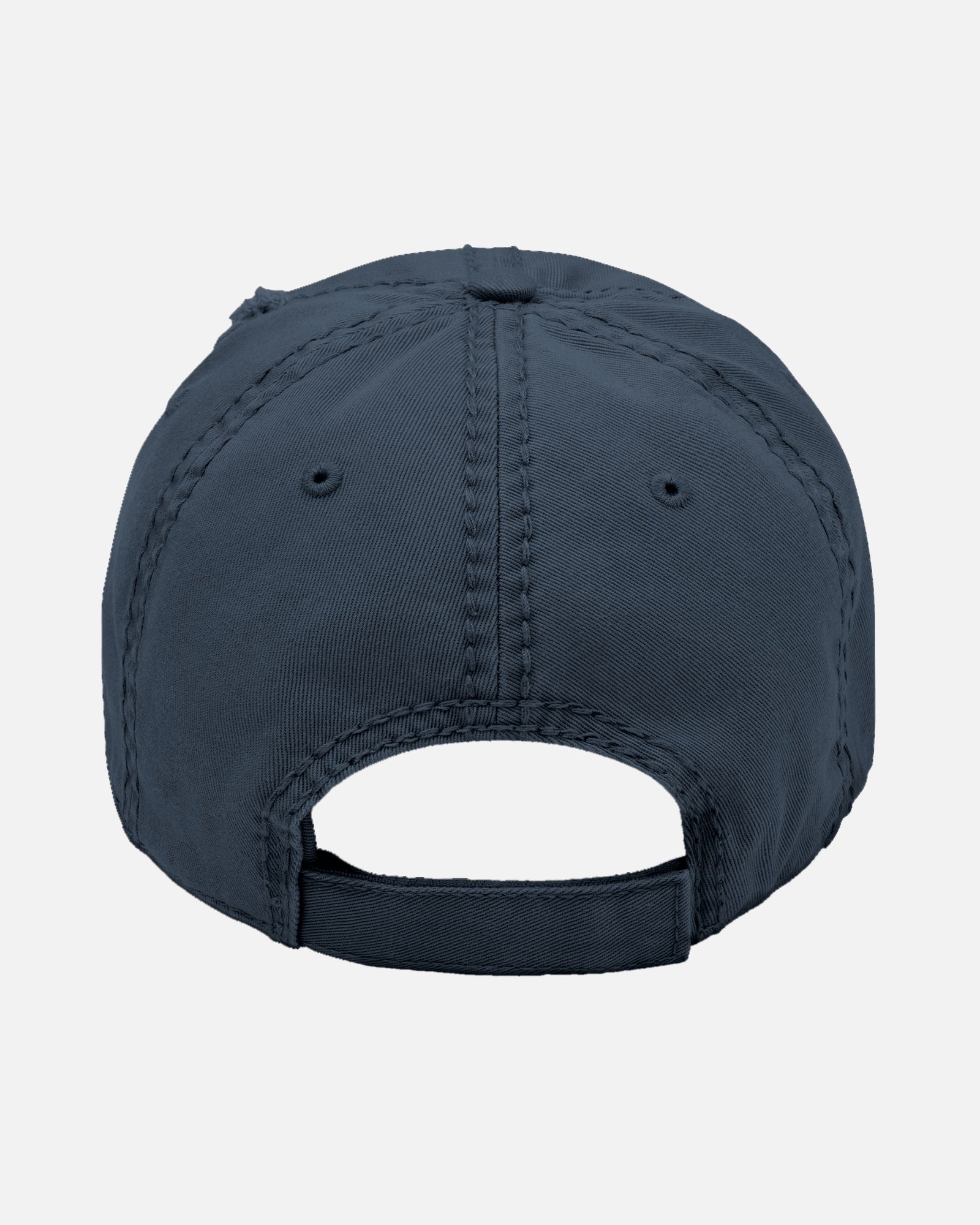 Dark Navy distressed baseball cap with white embroidered Tutto Passa text - back view. Hat Cap Baseball Cap Baseball Hat starboy hat old money hats vandox sacre vandox sacrevandox vandox clothing