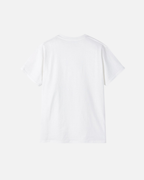 White offwhite eggshell White Vandox East Egg T-Shirt, back view, clean back with ribbed crew neck, luxury streetwear t-shirt. Starboy old money t-shirt vandox sacrevandox vandox clothes vandox clothing