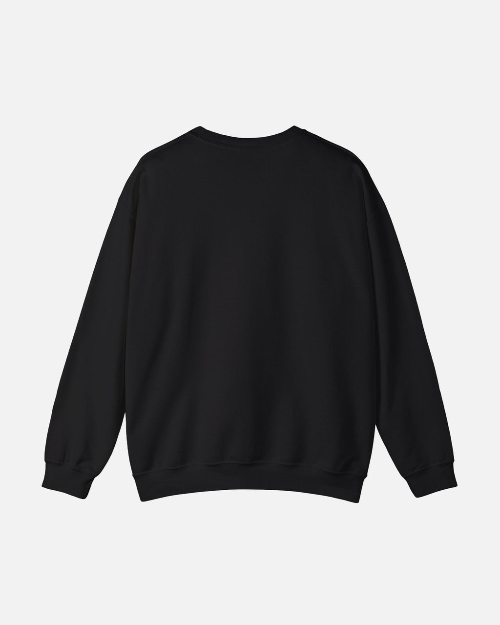 Black Vandox Le Rocher Crewneck, back view, clean back with ribbed collar and cuffs, luxury streetwear crewneck. Starboy old money crewneck sweatshirt clothes vandox sacrevandox vandox clothes vandox clothing