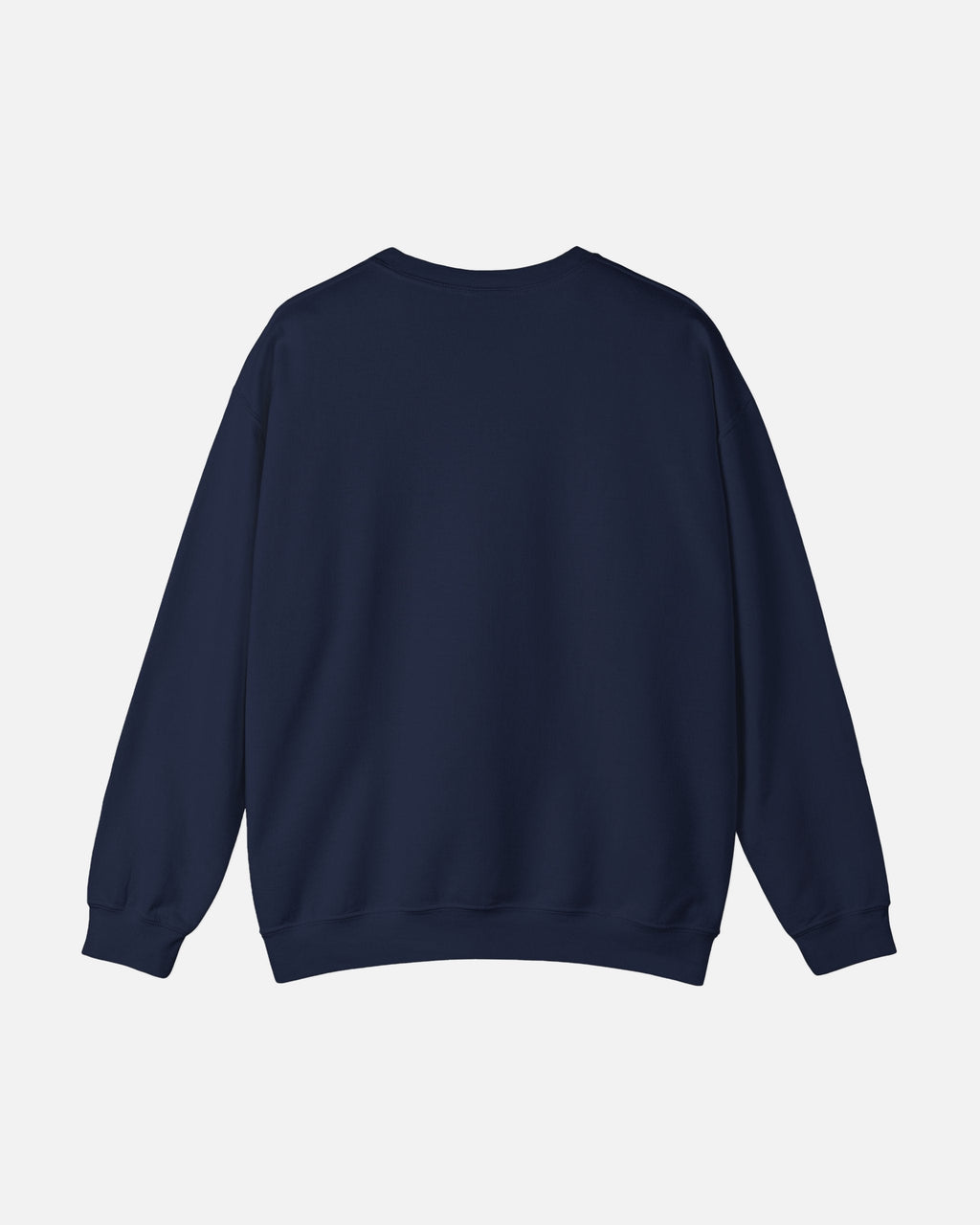navy dark blue deep blue Vandox Le Rocher Crewneck, back view, clean back with ribbed collar and cuffs, luxury streetwear crewneck. Starboy old money crewneck sweatshirt clothes vandox sacrevandox vandox clothes vandox clothing