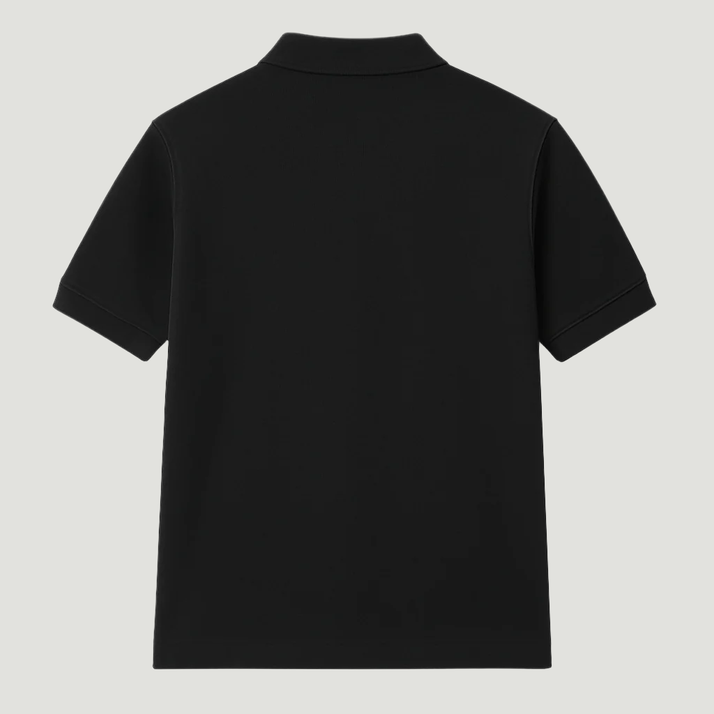 Deep Black Vandox Saint Louis Country Polo featuring royal crest embroidery with crown and monogram V, combining classic sophistication and quiet luxury. Starboy old money polo shirt clothes vandox sacrevandox vandox clothes vandox clothing