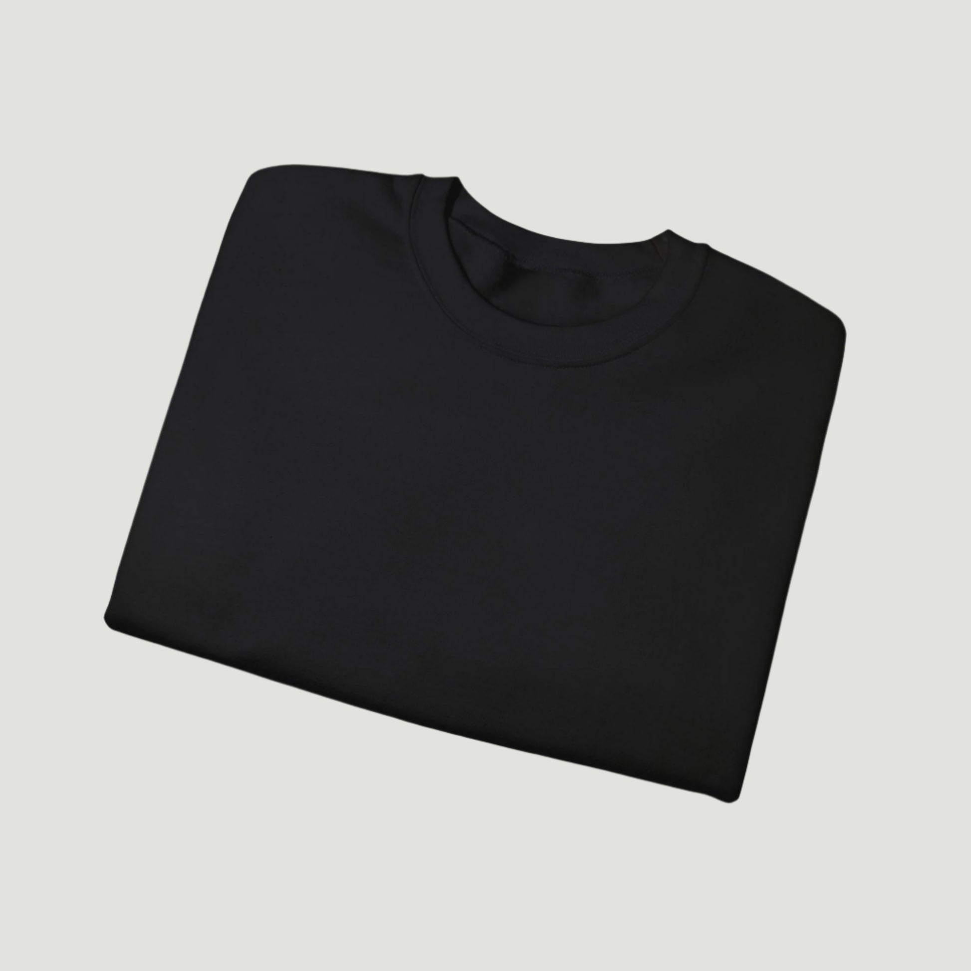 Folded view of Deep Black Saint Tropez Crewneck from Vandox SS25 Collection featuring signature script logo and clean minimal aesthetic. Starboy old money hoodie sweatshirt clothes vandox sacrevandox vandox clothes vandox clothing crewneck