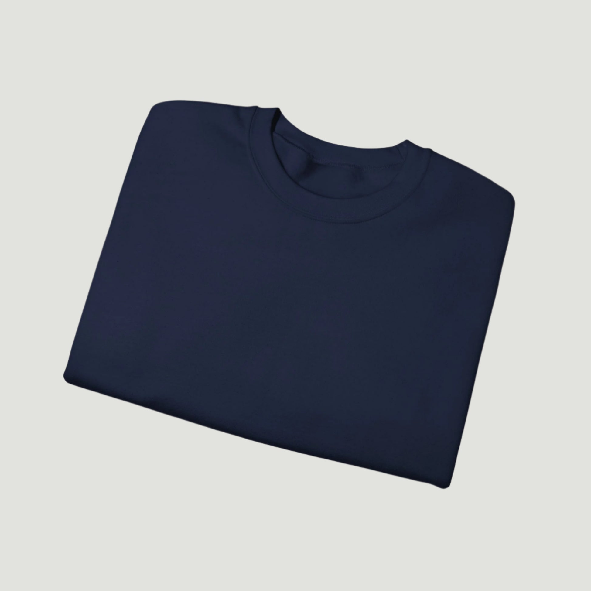Folded view of Deep Blue Navy Saint Tropez Crewneck from Vandox SS25 Collection featuring signature script logo and clean minimal aesthetic. Starboy old money hoodie sweatshirt clothes vandox sacrevandox vandox clothes vandox clothing crewneck
