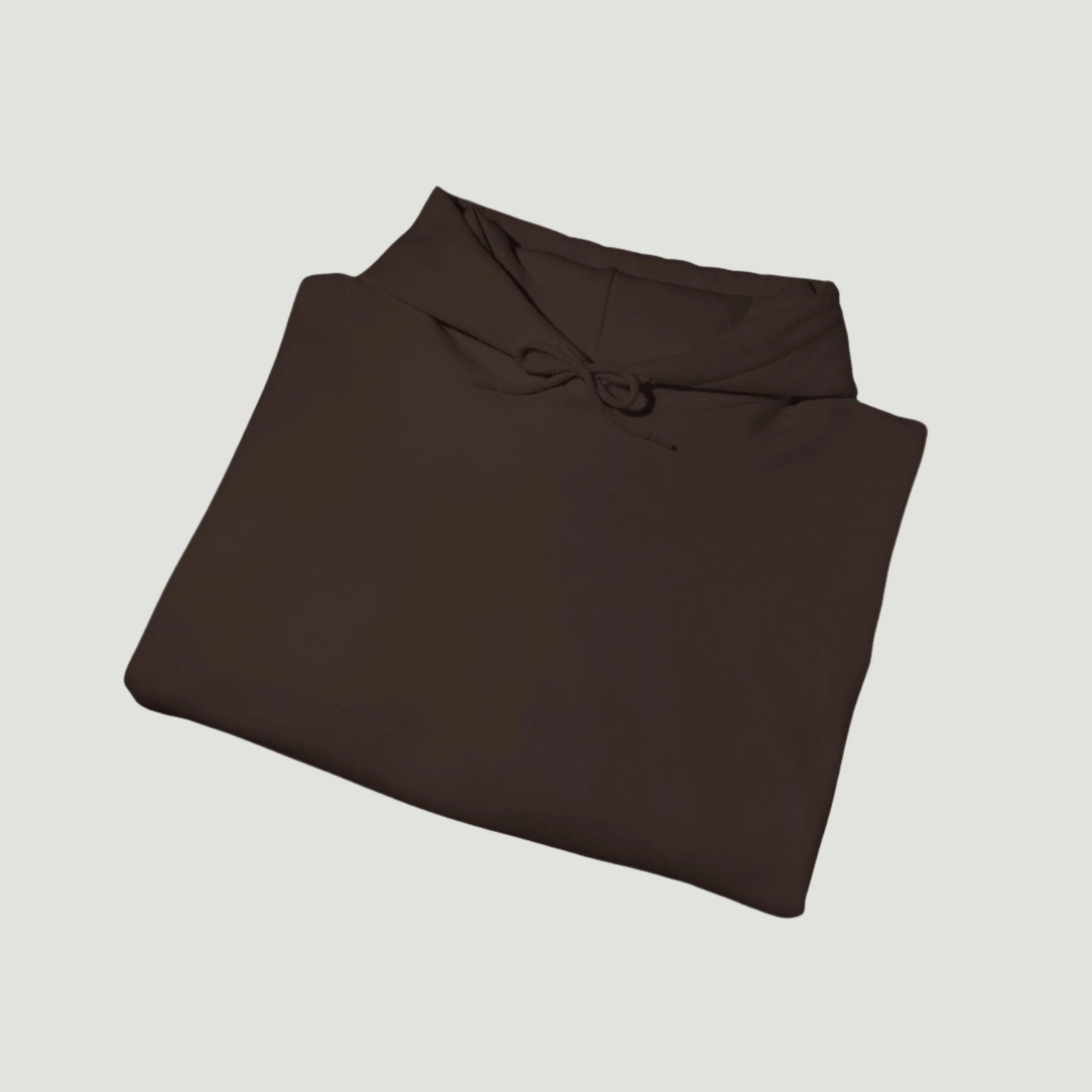 Folded view of Brown Chocolate Saint-Tropez Hoodie featuring elegant script logo print from Vandox SS25 Collection. Starboy old money hoodie sweatshirt clothes vandox sacrevandox vandox clothes vandox clothing