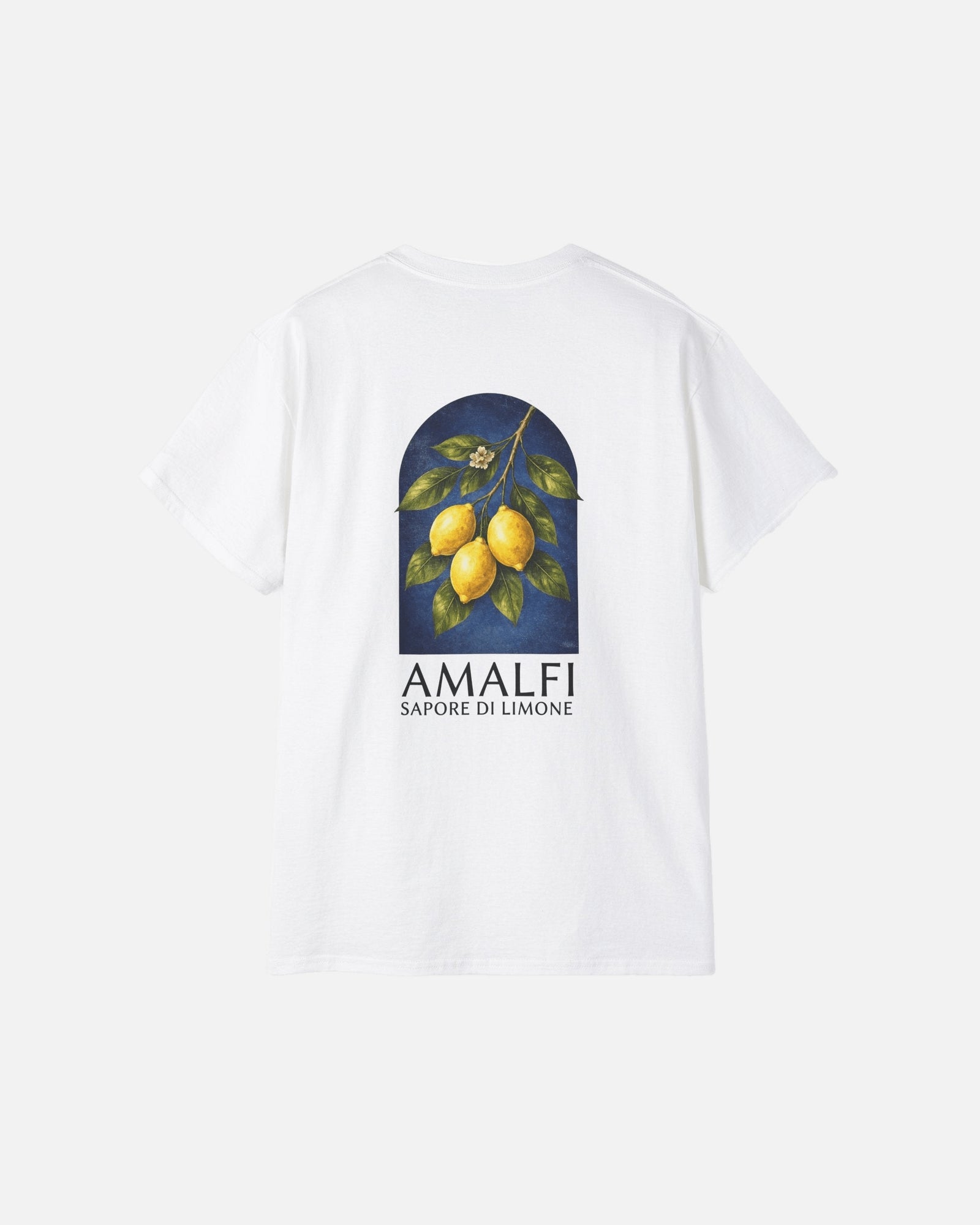 Vandox Sapore di Limone Tee back view – white premium cotton t-shirt featuring Amalfi lemon arch graphic with Sapore di Limone lettering, Frutta d'Estate summer collection by Vandox.
Starboy old money shirt tshirt clothes vandox sacrevandox vandox clothes vandox clothing