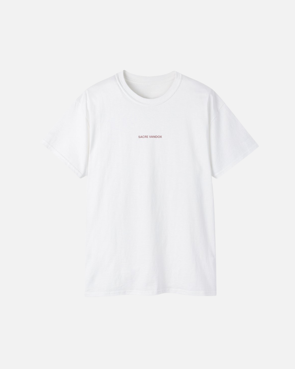 White Vandox Red Skis Poster t-shirt with Sacre Vandox red wordmark chest graphic. Starboy old money shirt tshirt clothes vandox sacrevandox vandox clothes vandox clothing