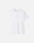 White Vandox Swiss Alps Poster t-shirt with Sacre Vandox blue wordmark chest graphic. Starboy old money shirt tshirt clothes vandox sacrevandox vandox clothes vandox clothing