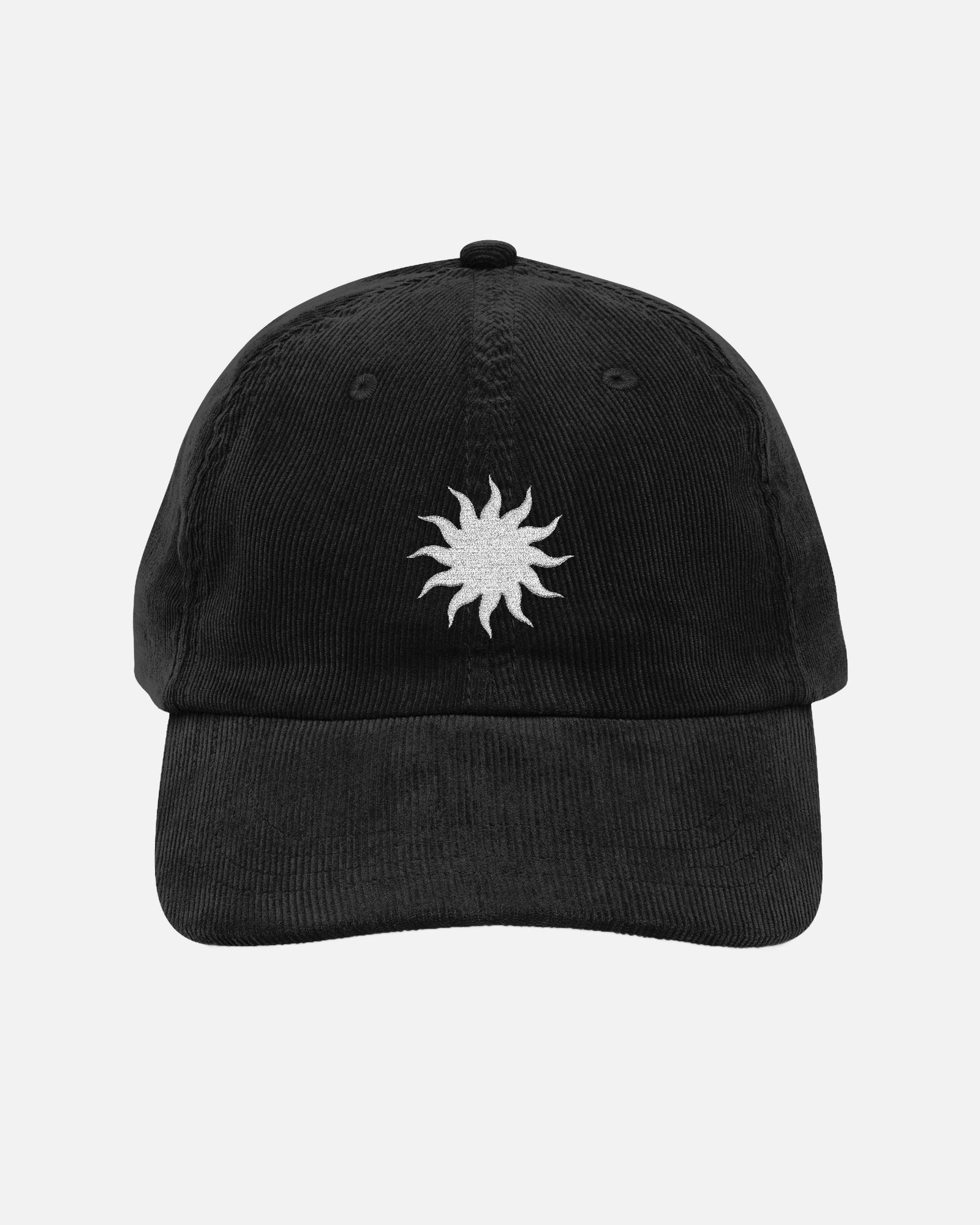 Vandox Soleil Cap in deep black - corduroy dad cap featuring embroidered silver sun graphic, Frutta d'Estate summer collection by Vandox.
Hat Cap Baseball Cap Baseball Hat starboy hat old money hats vandox sacre vandox sacrevandox vandox clothing
