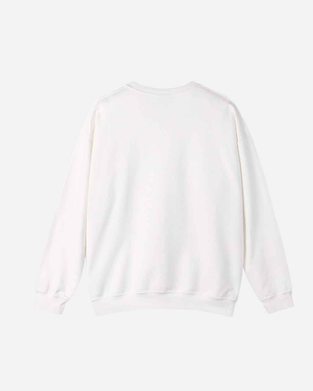 Back view of white offwhite eggshell white Vandox Post Stamp Crewneck with no design. Visible is just a clean back of the crewneck. Starboy old money hoodie sweatshirt clothes vandox sacrevandox vandox clothes vandox clothing crewneck autumn clothes no hood fall clothes 