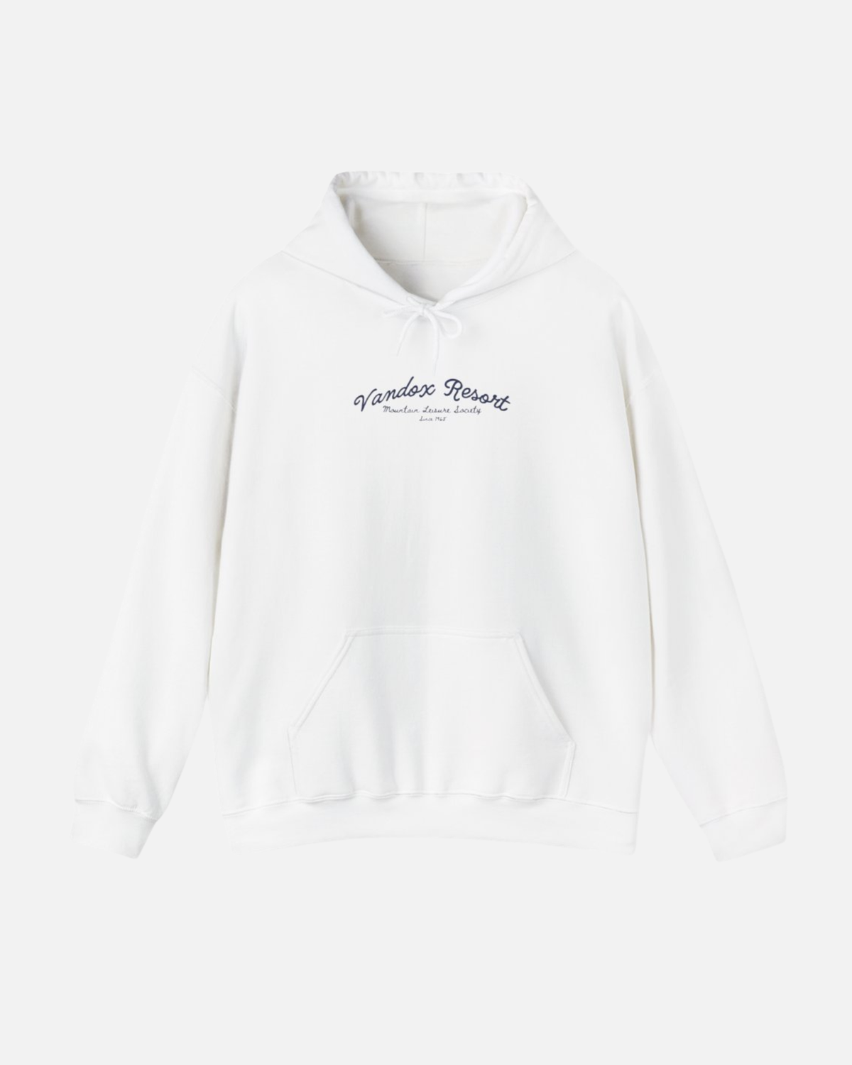 White offwhite eggshell white Vandox Resort hoodie with Vandox Resort Mountain Leisure Society script chest graphic. Starboy old money hoodie sweatshirt clothes vandox sacrevandox vandox clothes vandox clothing