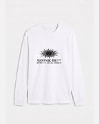 White Vandox Sun Dept long sleeve longsleeve t-shirt with distressed sun graphic and Vandox Dept Mykonos 846 00 Greece text. Starboy old money hoodie sweatshirt t-shirt long sleeve longsleeve clothes vandox sacrevandox vandox clothes vandox clothing