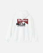 White Vandox Marlboro World Championship Team hoodie with Marlboro logo and Formula 1 car graphic. Starboy old money hoodie sweatshirt clothes vandox sacre vandox sacrevandox vandox clothes vandox clothing marlboro racing
