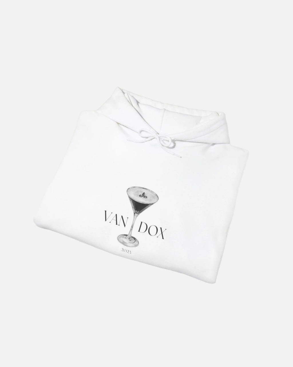 White Vandox graphic Hoodie graphic Vandox logo front view on hoodie - Vandox. Starboy old money hoodie sweatshirt clothes vandox sacrevandox vandox clothes vandox clothing