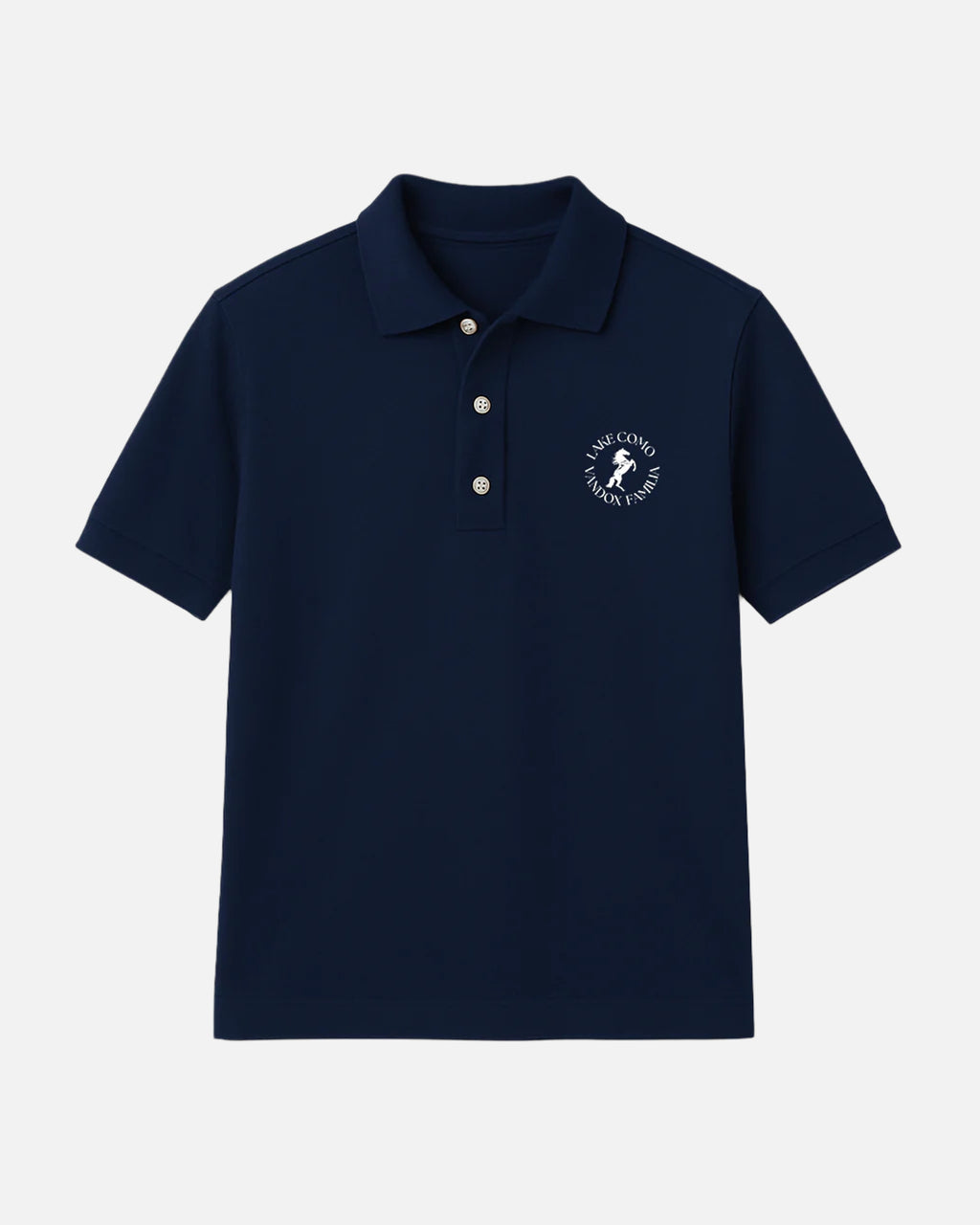 J. Navy Vandox polo with Vandox familia logo emblem embroidered on the chest. Polo shirt tshirt short sleeve vandox sacre vandox vandox clothing pique cotton cotton shirt cotton polo