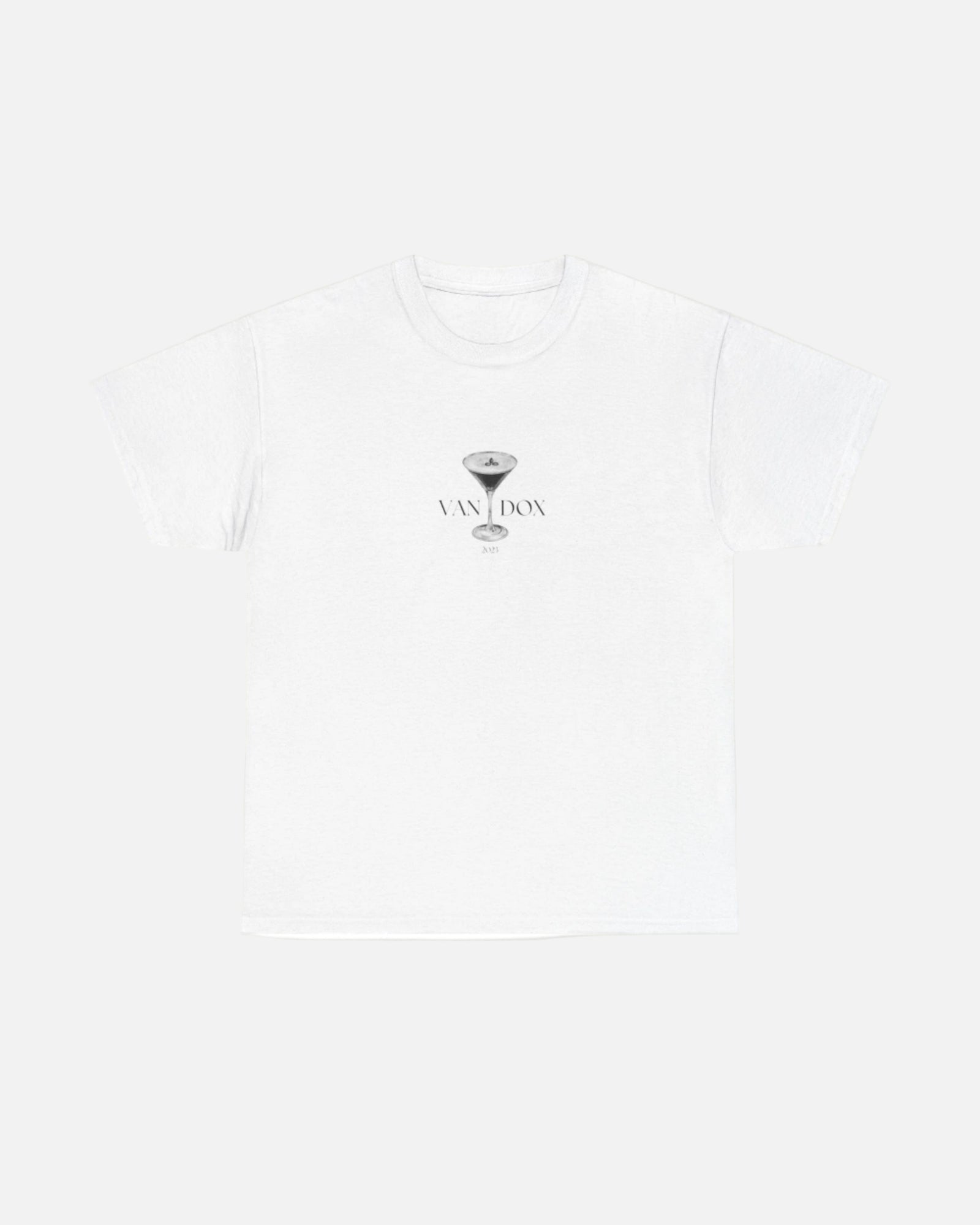 White T-shirt with "Portofino 2022 Yacht Club" in elegant white script and a martini glass graphic, offering a stylish, nautical-inspired design. Starboy old money shirt tshirt clothes vandox sacrevandox vandox clothes vandox clothing