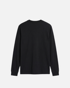 Saint Moritz Longsleeve in Black, back view, clean back with ribbed collar and cuffs, luxury streetwear longsleeve. Starboy old money longsleeve vandox sacrevandox vandox clothes vandox clothing
