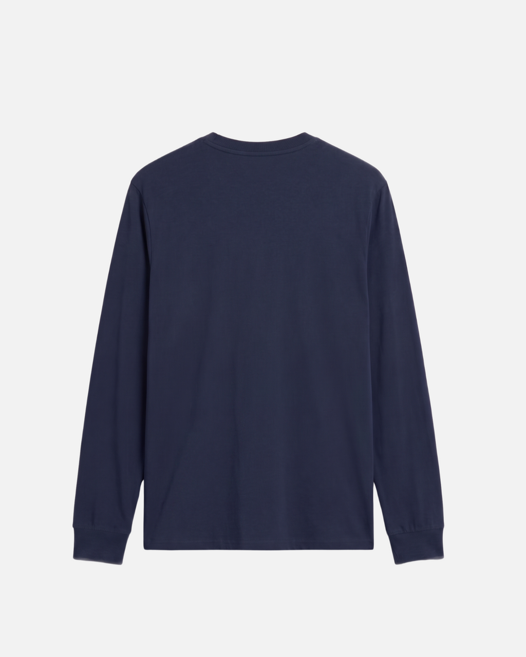 Saint Moritz Longsleeve in Navy, back view, clean back with ribbed collar and cuffs, luxury streetwear longsleeve. Starboy old money longsleeve vandox sacrevandox vandox clothes vandox clothing